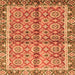 Square Oriental Orange Traditional Rug, abs3198org