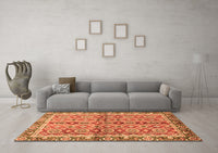 Machine Washable Oriental Orange Traditional Rug, wshabs3198org