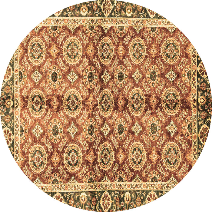 Round Oriental Brown Traditional Rug, abs3198brn