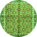 Round Oriental Green Traditional Rug, abs3198grn