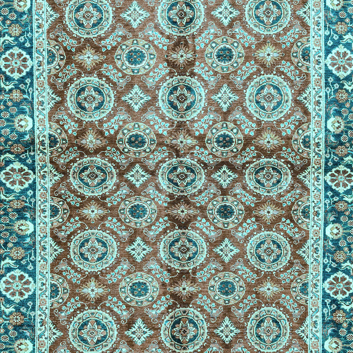 Machine Washable Oriental Light Blue Traditional Rug, wshabs3198lblu