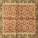 Square Oriental Brown Traditional Rug, abs3198brn