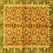 Square Oriental Yellow Traditional Rug, abs3198yw