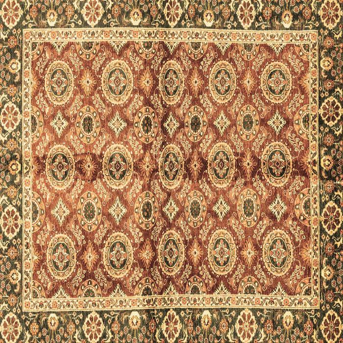 Square Machine Washable Oriental Brown Traditional Rug, wshabs3198brn