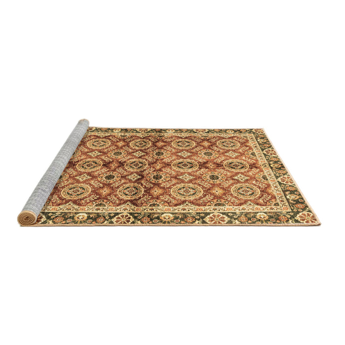 Sideview of Machine Washable Oriental Brown Traditional Rug, wshabs3198brn