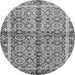 Round Oriental Gray Traditional Rug, abs3198gry