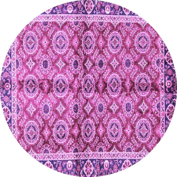 Round Oriental Purple Traditional Rug, abs3198pur