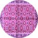 Round Oriental Purple Traditional Rug, abs3198pur