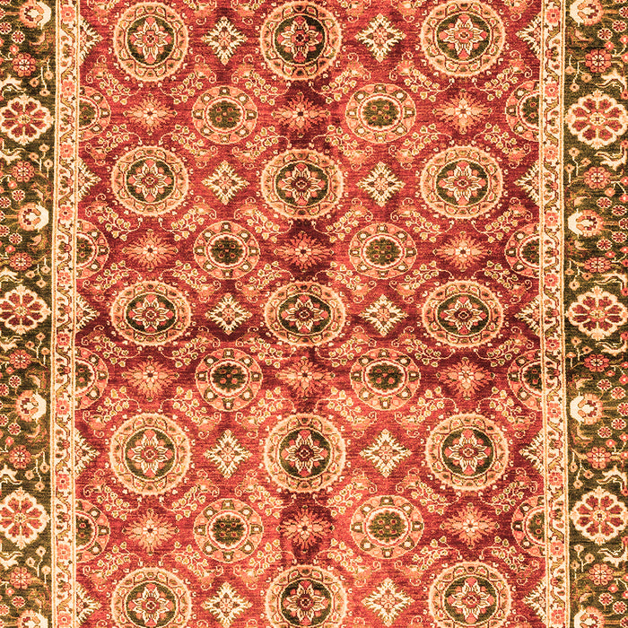 Machine Washable Oriental Orange Traditional Area Rugs, wshabs3198org
