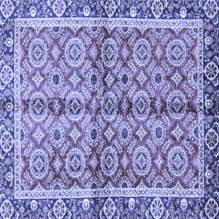 Square Machine Washable Oriental Blue Traditional Rug, wshabs3198blu
