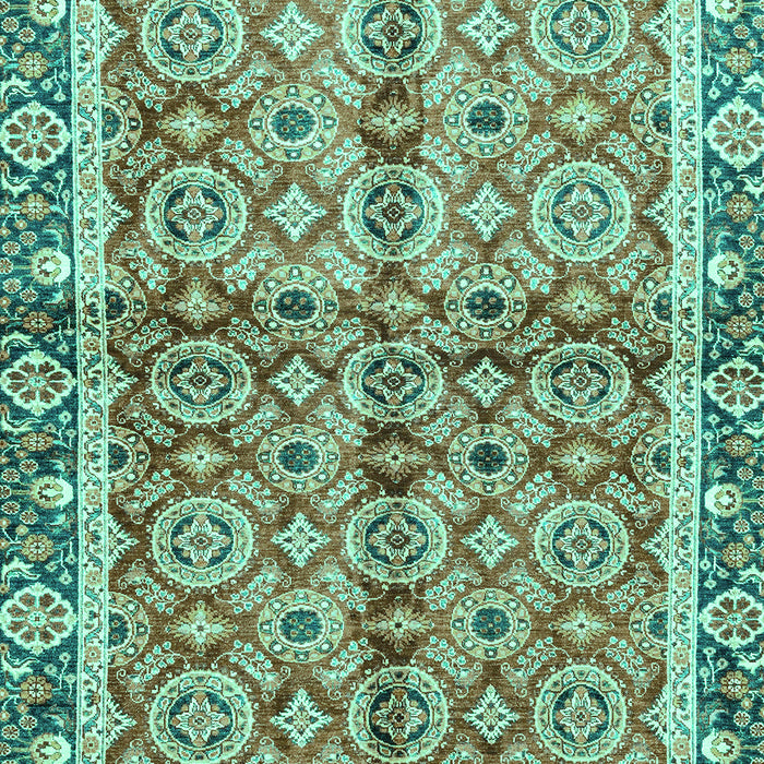 Machine Washable Oriental Turquoise Traditional Area Rugs, wshabs3198turq