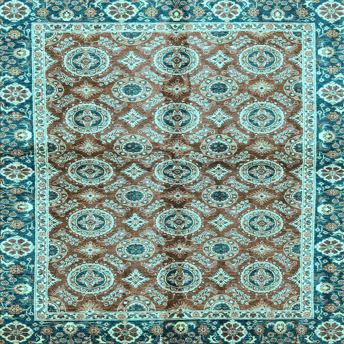 Square Oriental Light Blue Traditional Rug, abs3198lblu