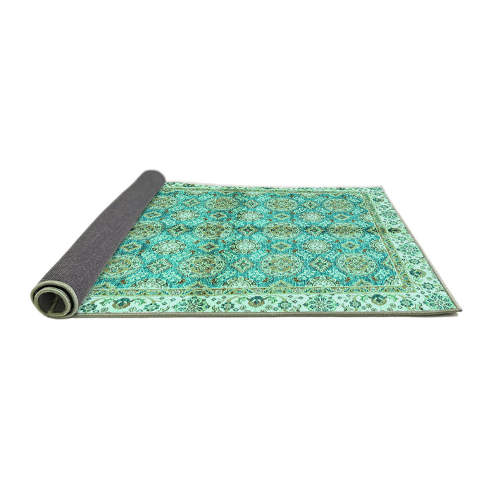 Sideview of Oriental Turquoise Traditional Rug, abs3199turq