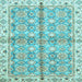 Square Oriental Light Blue Traditional Rug, abs3199lblu