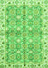 Machine Washable Oriental Green Traditional Area Rugs, wshabs3199grn