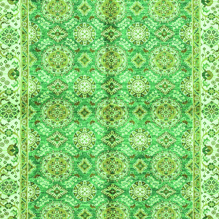 Machine Washable Oriental Green Traditional Area Rugs, wshabs3199grn