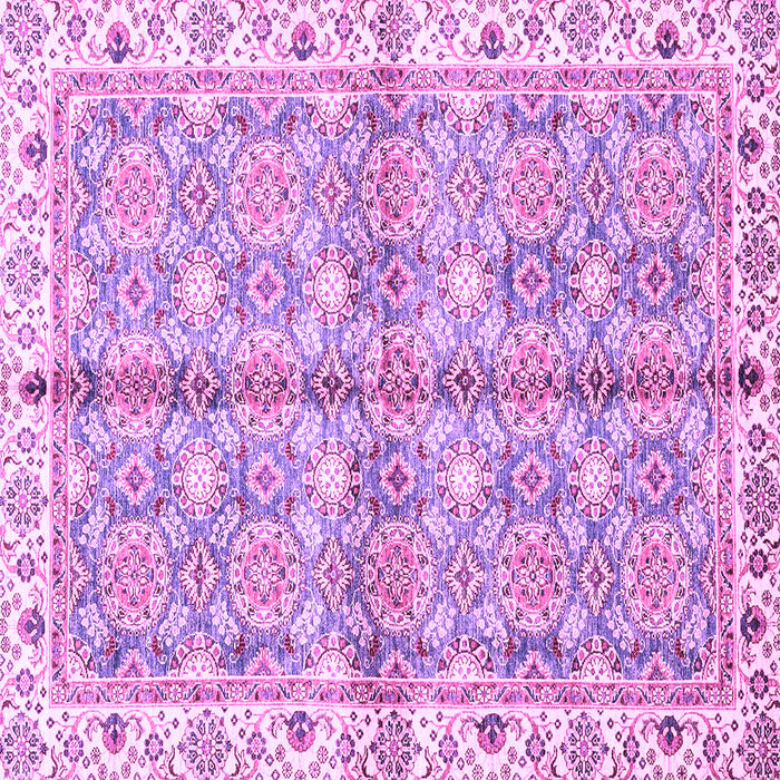 Square Machine Washable Oriental Purple Traditional Area Rugs, wshabs3199pur