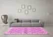 Machine Washable Oriental Pink Traditional Rug in a Living Room, wshabs3199pnk