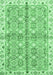 Machine Washable Oriental Emerald Green Traditional Area Rugs, wshabs3199emgrn