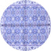 Round Oriental Blue Traditional Rug, abs3199blu