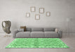 Machine Washable Oriental Emerald Green Traditional Area Rugs in a Living Room,, wshabs3199emgrn