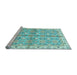 Sideview of Machine Washable Oriental Light Blue Traditional Rug, wshabs3199lblu