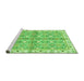 Sideview of Machine Washable Oriental Green Traditional Area Rugs, wshabs3199grn