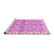 Sideview of Machine Washable Oriental Pink Traditional Rug, wshabs3199pnk