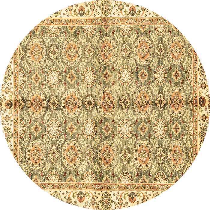 Round Oriental Brown Traditional Rug, abs3199brn
