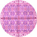 Round Oriental Pink Traditional Rug, abs3199pnk