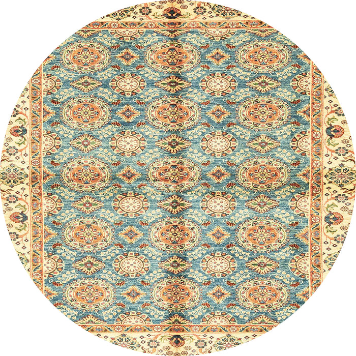 Round Machine Washable Abstract Dark Gold Brown Rug, wshabs3199