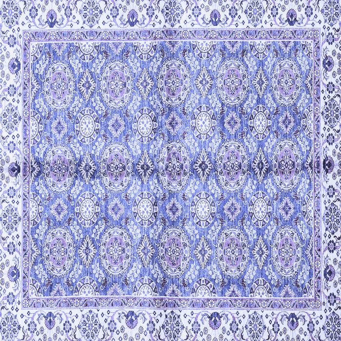 Square Machine Washable Oriental Blue Traditional Rug, wshabs3199blu