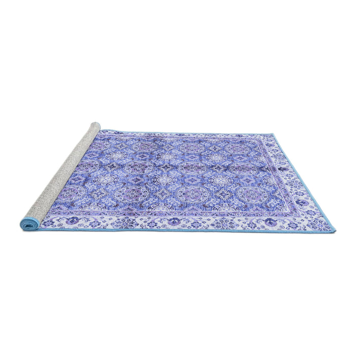 Sideview of Machine Washable Oriental Blue Traditional Rug, wshabs3199blu