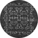 Round Abstract Gray Modern Rug, abs319gry