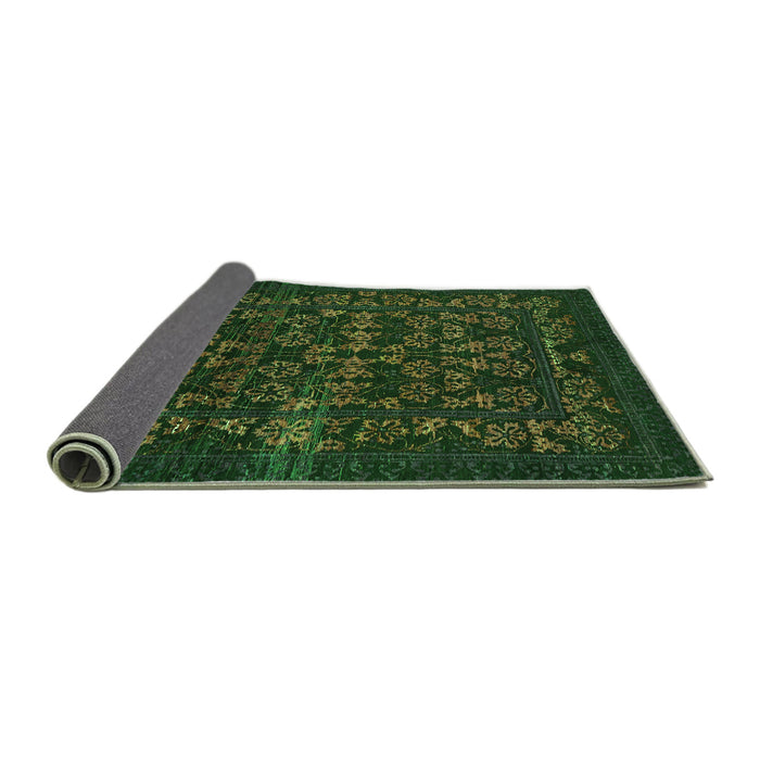Sideview of Abstract Green Modern Rug, abs319grn