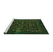 Sideview of Machine Washable Abstract Green Modern Area Rugs, wshabs319grn