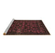 Sideview of Machine Washable Abstract Brown Modern Rug, wshabs319brn