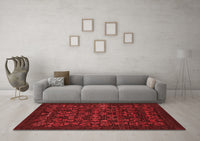 Machine Washable Abstract Red Modern Rug, wshabs319red