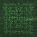 Square Abstract Emerald Green Modern Rug, abs319emgrn