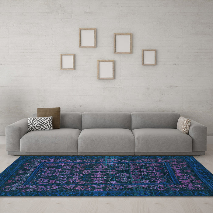 Machine Washable Abstract Light Blue Modern Rug in a Living Room, wshabs319lblu