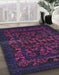 Abstract Purple Modern Rug in Family Room, abs319