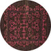 Round Abstract Brown Modern Rug, abs319brn