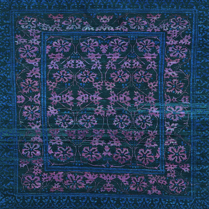 Square Machine Washable Abstract Light Blue Modern Rug, wshabs319lblu