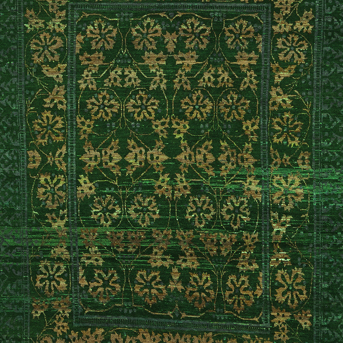 Machine Washable Abstract Green Modern Area Rugs, wshabs319grn