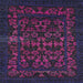 Square Machine Washable Abstract Purple Haze Purple Rug, wshabs319