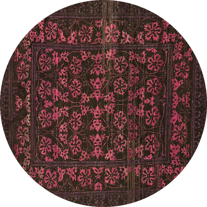 Round Machine Washable Abstract Brown Modern Rug, wshabs319brn
