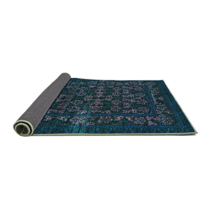 Sideview of Abstract Turquoise Modern Rug, abs319turq