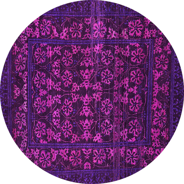 Round Machine Washable Abstract Pink Modern Rug, wshabs319pnk