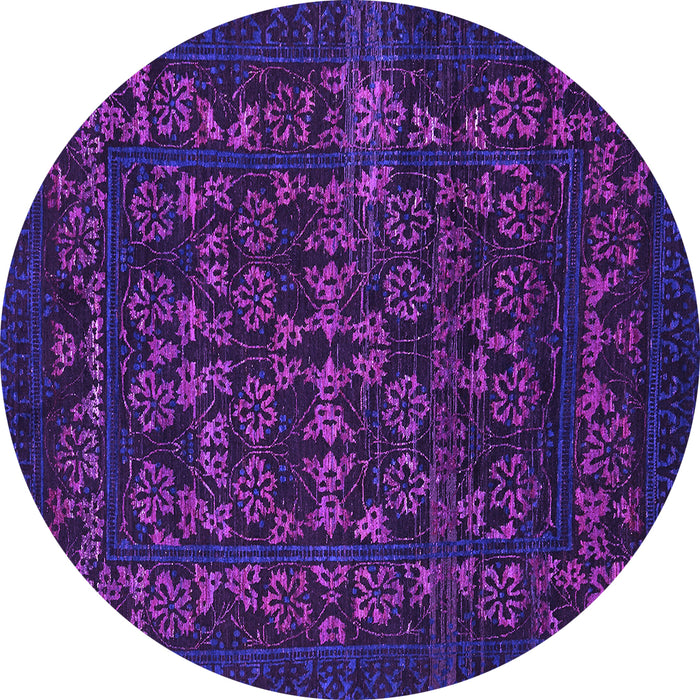 Round Abstract Purple Modern Rug, abs319pur
