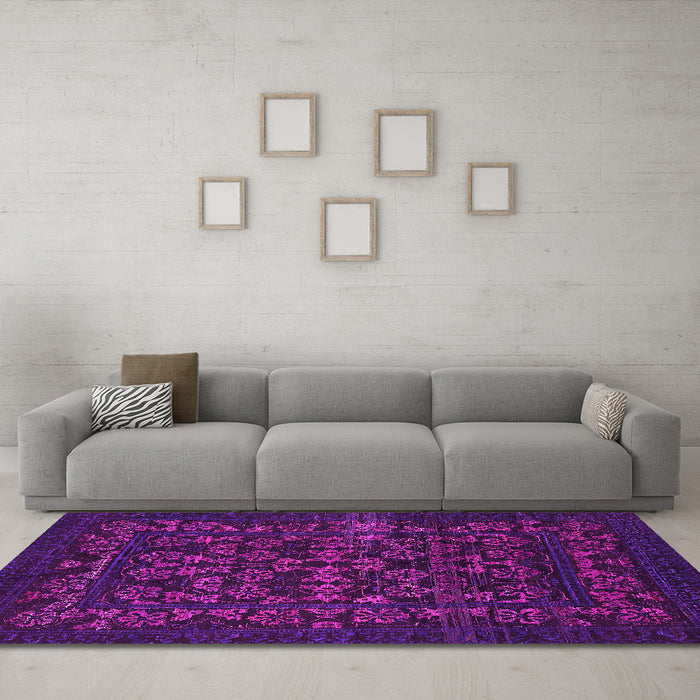 Machine Washable Abstract Pink Modern Rug in a Living Room, wshabs319pnk
